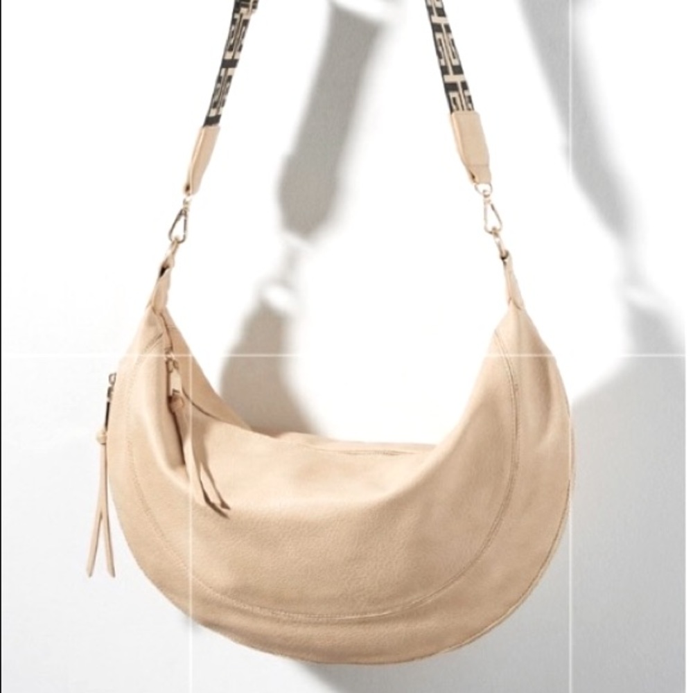 Anthropologie Tan Crescent Bag